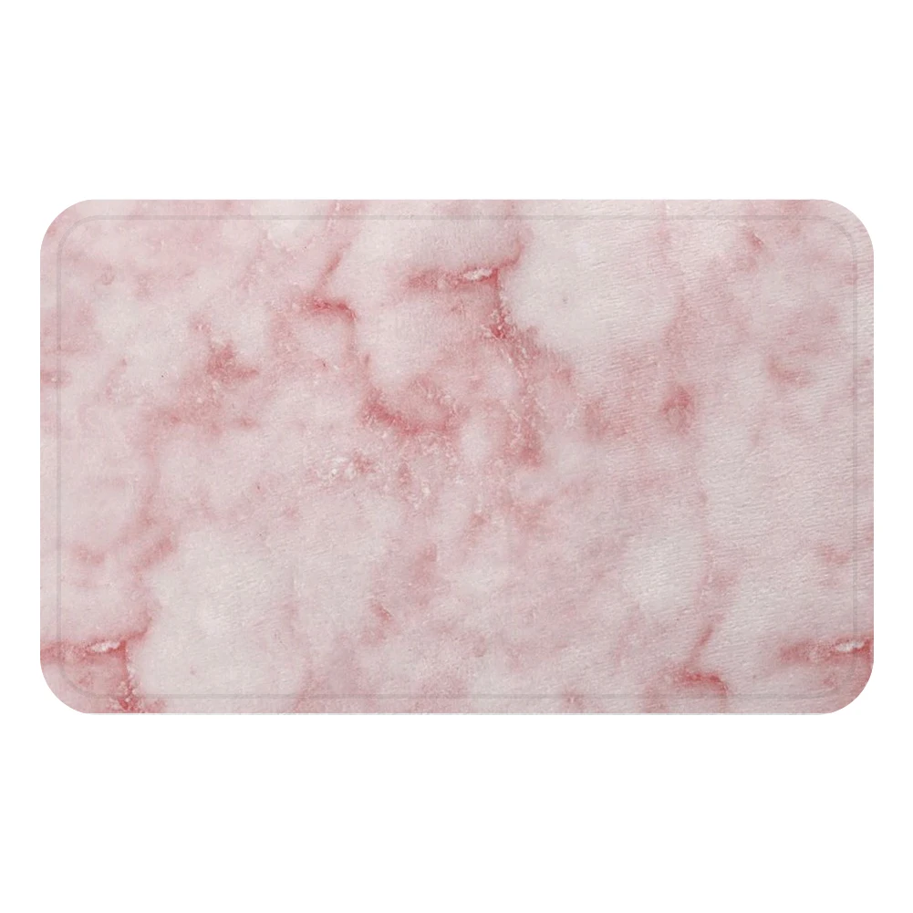 Розовый геометрический мраморный цветочный коврик для ванной кухонный ковер декоративные Противоскользящие коврики комната автомобиль пол бар ковры домашний декор для дверей подарок - Цвет: Белый