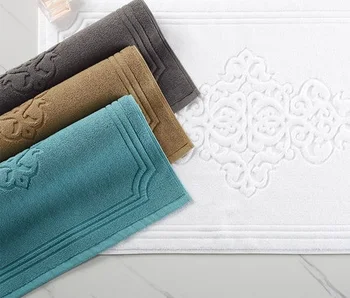 

Drop Shipping 100% Cotton Hotel Flool Towel Mat Bathroom Towels Absorbent Non-slip Carpets Step Foot Pad Kitchen Rugs 50*80