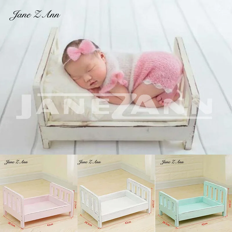 

Jane Z Ann Newborn Photography props Creative infants solid wooden install Retro old bed 42*28.5*21.5 studio accessories