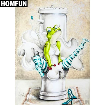 

HOMFUN Full Square/Round Drill 5D DIY Diamond Painting "Frog toilet" 3D Embroidery Cross Stitch 5D Home Decor Gift A00625