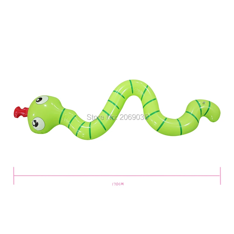 170 սմ հսկա երեխաներ փչովի կանաչ օձի - Ջրային մարզաձեւեր - Լուսանկար 6