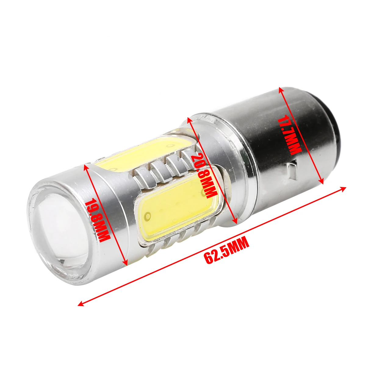 1pc White Motorcycle Motorbike H6 Headlight 12V DC BA20D 4 COB LED Moped Scooter ATV Lamp Bulb Aluminum Light 7.5W 700LM