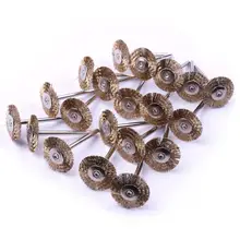 40 шт. 3 мм хвостовик 22 мм Диаметр латунные щетки колеса провода для шлифовальный станок инструмент Мини дрель полировальные Щетки Dremel Аксессуары