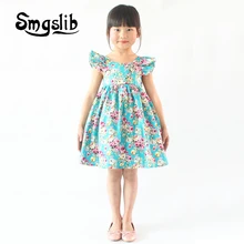 

Smgslib summer Toddler Infant Kids Baby Girl Dress Blue Floral Ruffle Sundress Girls Summer Dresses Casual Children Clothing