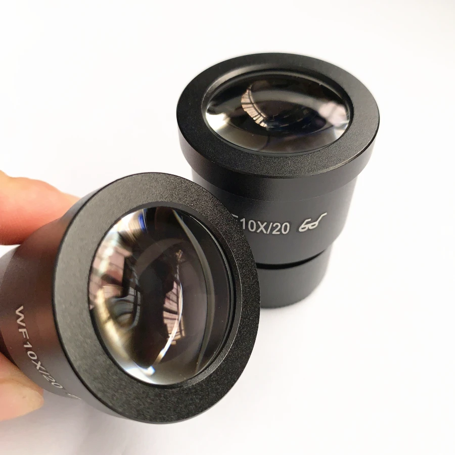 2 PCS Wide Field Eyepiece WF10X 20mm Microscope Wide Angle
