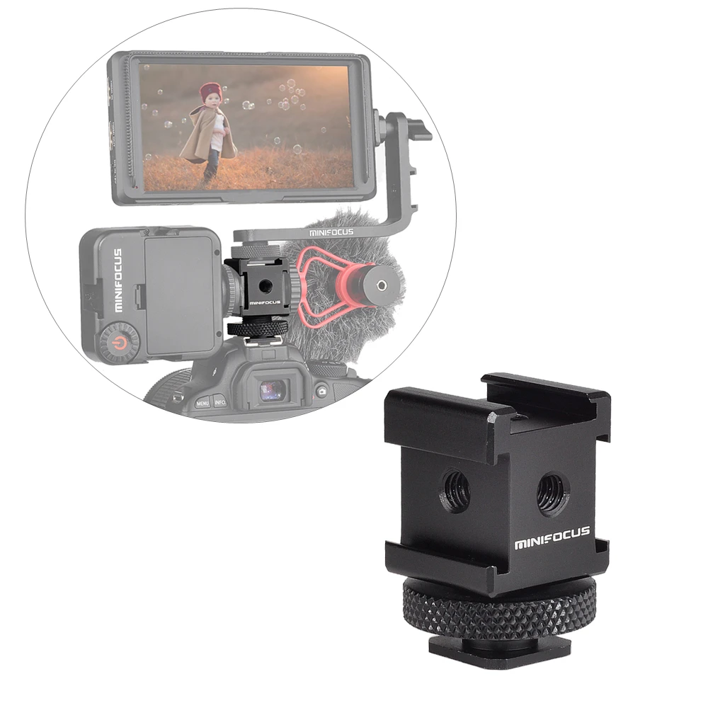 

3 Cold Shoe On-Camera Triple Shoe Mount Adapter Extend Port for Canon Nikon DSLR Camera for Microphone Monitor LED Video Light