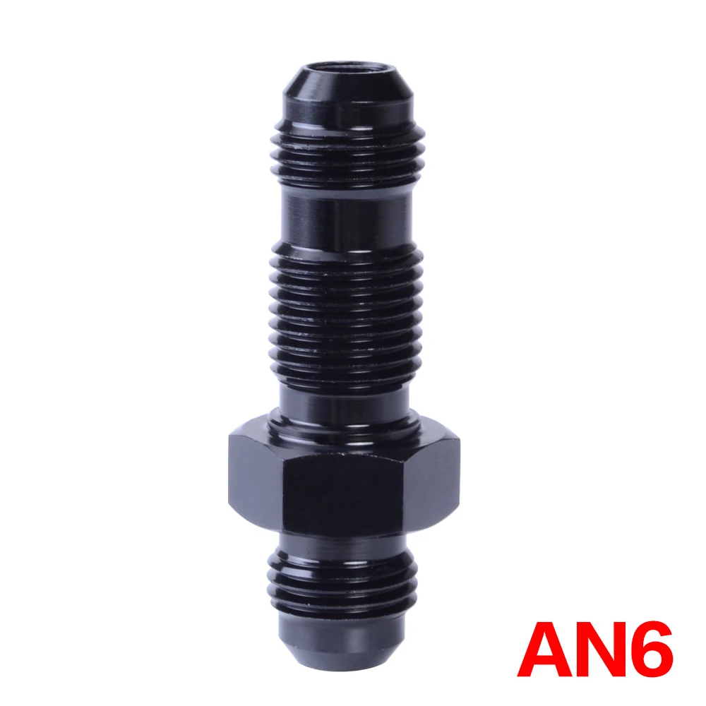 

SPEEDWOW Aluminum Male Thread Hose Fitting 6 AN6 6-AN Stright Flare Bulkhead Fitting Apapters Black/Red/Blue