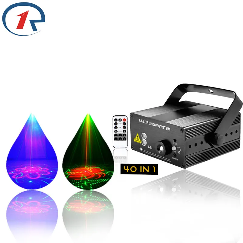 ZjRight IR Remote Laser Stage Light 40 patterns RG Mix Blue Led lights
