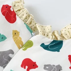 Dream Cradle,Baby Girls Cartoon Dress,Baby Girls Dress with Ruffles,Cute Baby Girls Outfit,Baby Cat-Bear Outfit ,Kids Clothes  (8)_