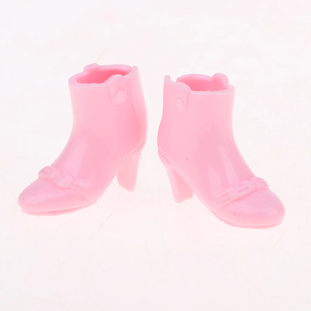 2 Pairs Lovely Waterproof High Heels Shoes for Neo Blythe Dolls Clothing Accessory Pink & Black