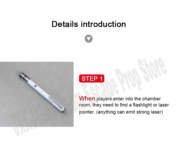 Sensor de Luz Lanterna para Escapar Atirar para Abrir o Bloqueio Sala Real Escapar Jogo Prop Laser Tocha Mágica Forte Luz um 5 luz prop laser lanterna para escapar tocha