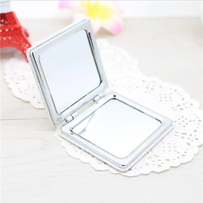 Squre PU покрытие металлическое зеркало для нанесения макияжа Эйфелева башня портативное карманное зеркало архитектурный пейзаж складной