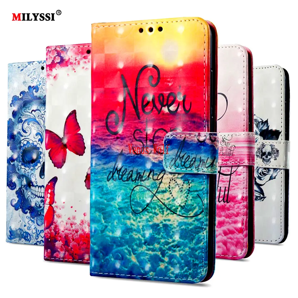 

MILYSSI 3D Visual Painted Case For NOKIA 7 Plus PU Leather Cover Phone Case For NOKIA 7 Plus Lovely Pattern Flip Phone Case