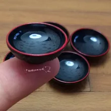 Кукольный домик Миниатюрный 1:12 игрушка 5 шт. пластик Средний размер черные чаши L2.1cm SPO713