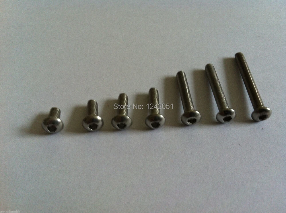 

50pcs Metric Thread M5x40mm Stainless Steel Button Head Hex Socket Cap Screws Bolts