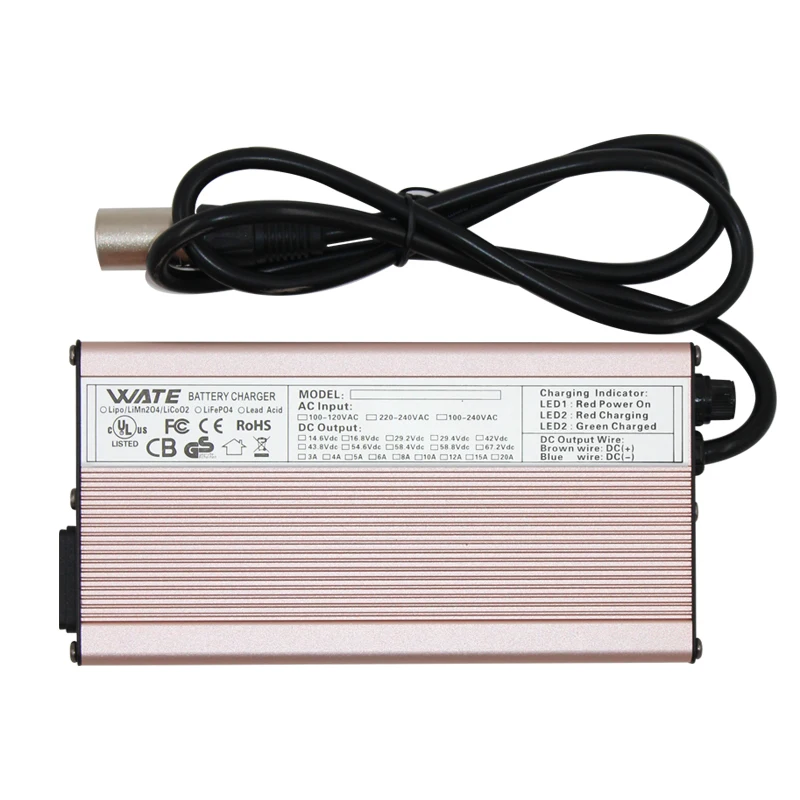 Carregador de Bateria de Bicicleta Carregador de Bateria Inteligente para 10ah Lítio Volts Li-ion 15ah 20ah 13s 54.6v 5a 48 v - Image 6