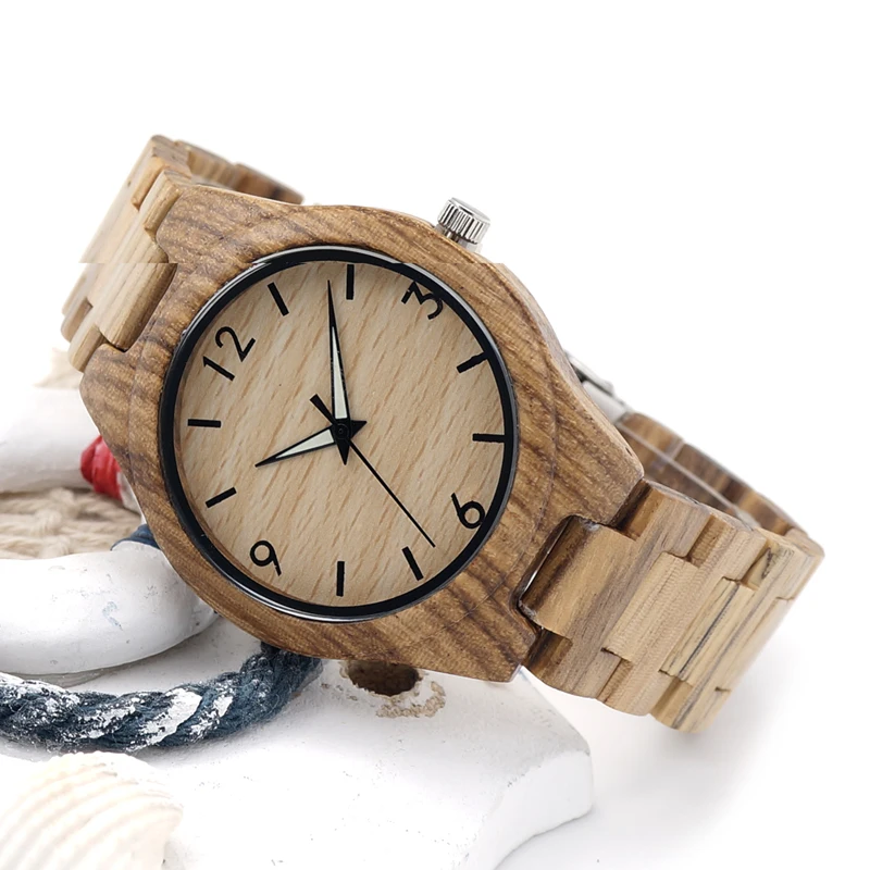 BOBO BIRD G23 Men Watches Simple Plate All Zebra Wood Watch Relogio Masculino