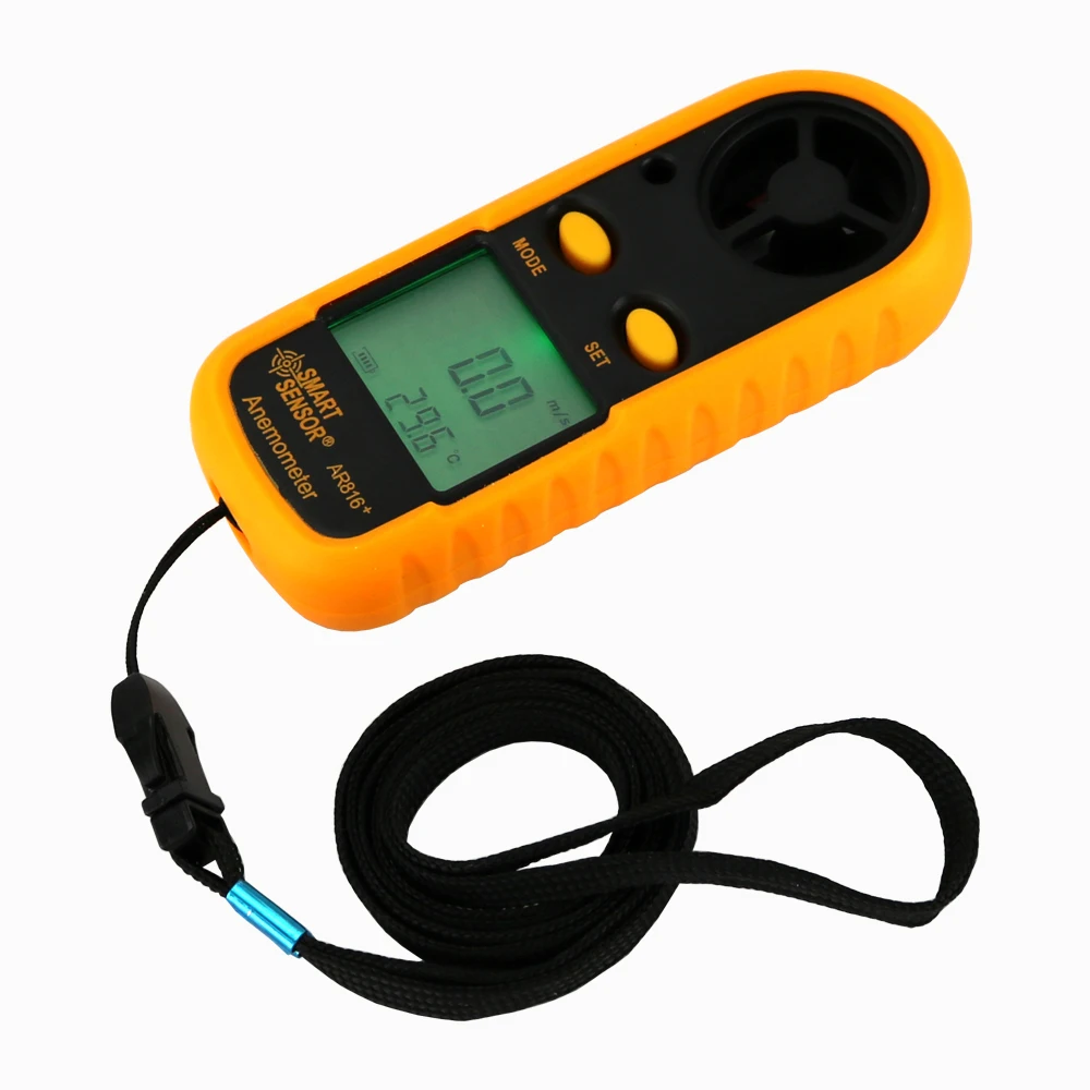 Kopen Draagbare Wind Gauge Anemometer Thermometer Wind Meter Tester Meetinstrumenten Wind Snelheid Detector AR816 +
