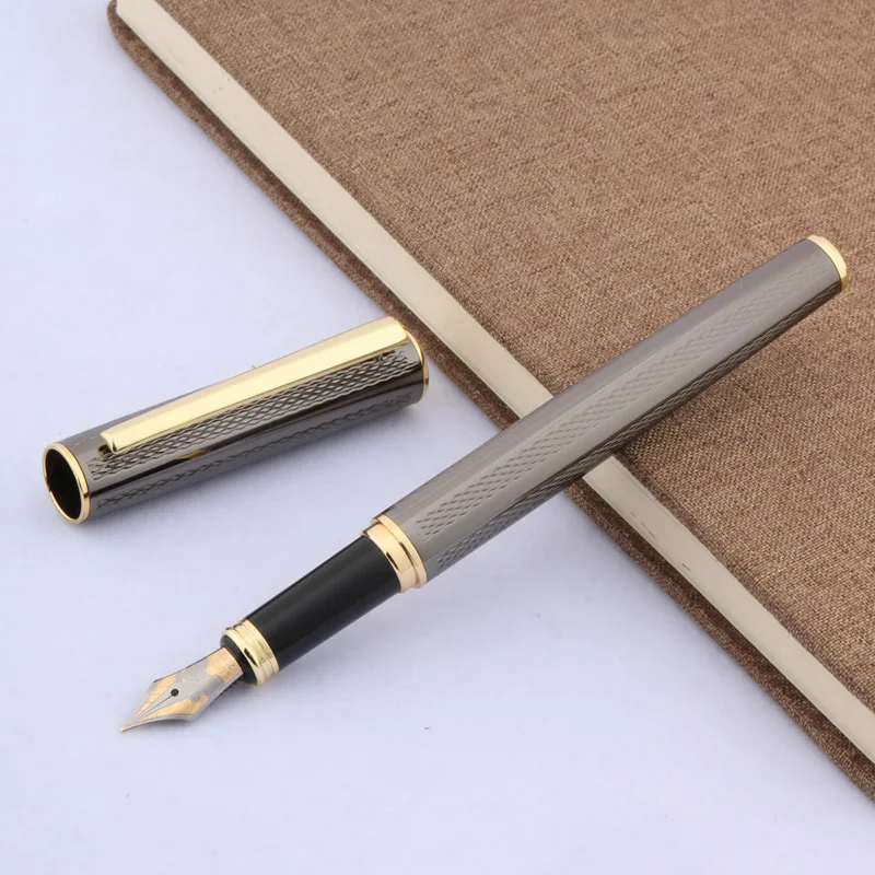 

new office Gun gray METAL Trim gift Iridium Fountain Pen