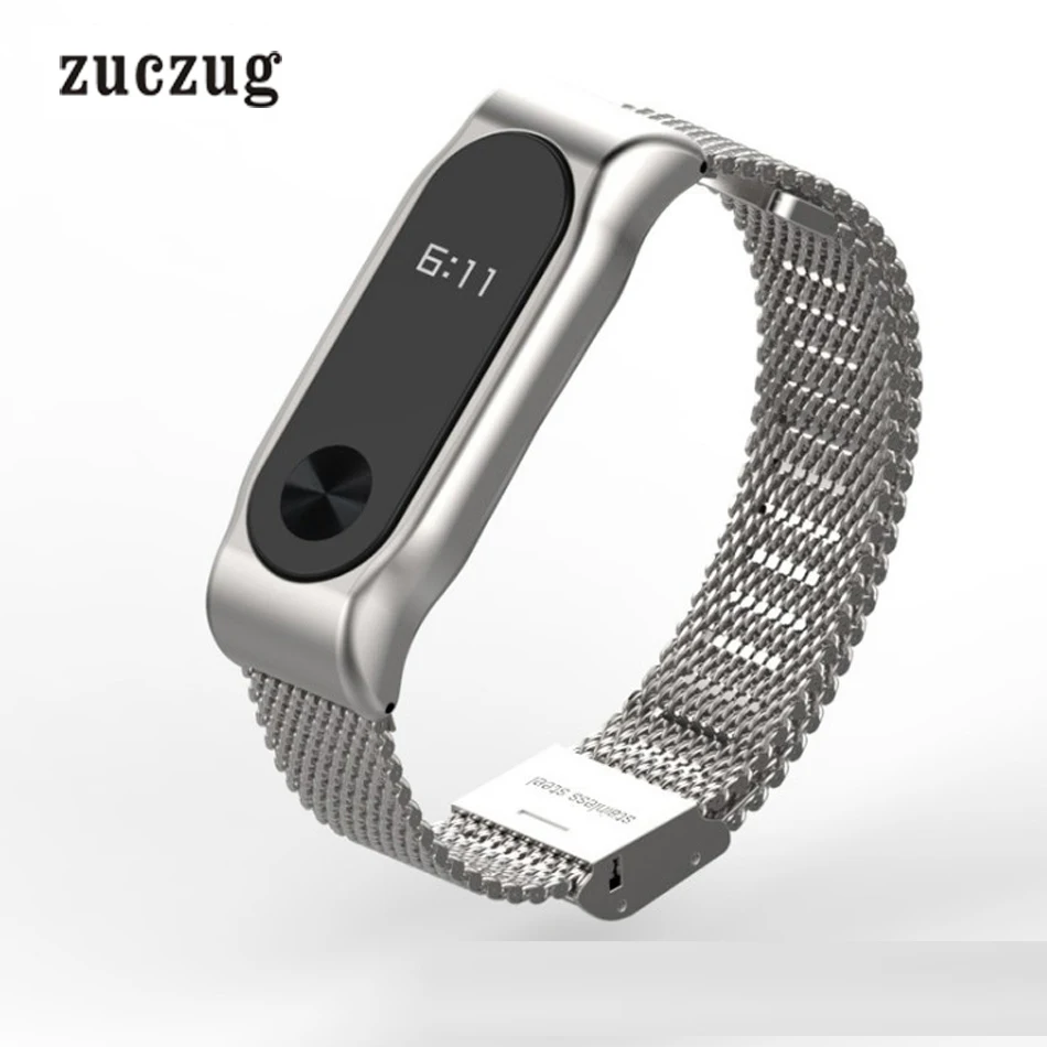 Zuczug нержавеющая сталь Миланский ремешок для Xiaomi Mi Группа 2 Замена интимные