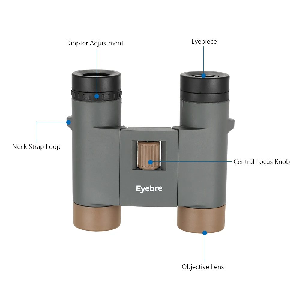 Eyebre бинокль 10x25 Компактный складной для путешествий, пеших прогулок, наблюдения за птицами, для взрослых и детей, бинокулярный телескоп для наблюдения за птицами, для путешествий