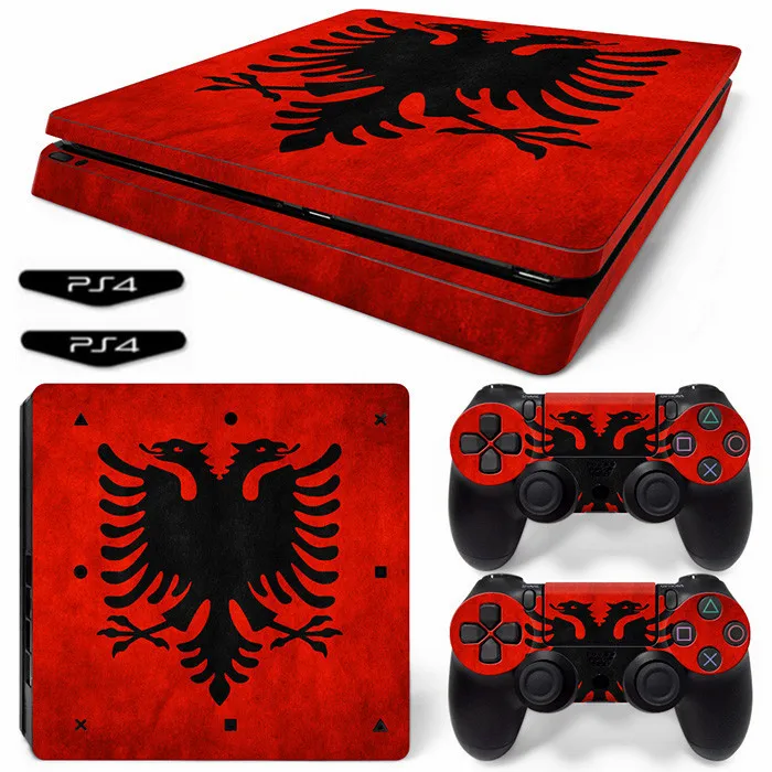 Наклейка на Ps4 Slim с флагом Албании цветная виниловая наклейка чехол PS4 Skin для