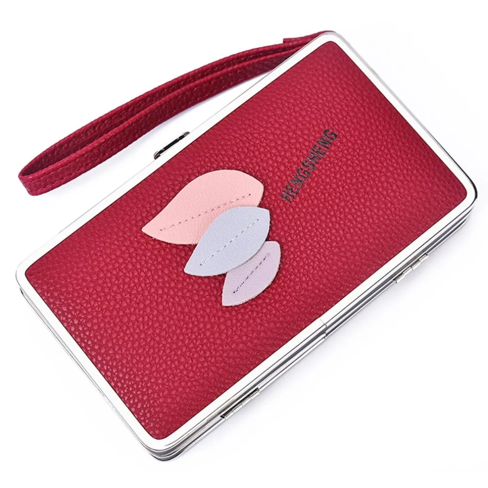 

Fashion Women Patchwork Leave Stitching Handbag Wrist Strap Flap Bag PU Leather Small Clutch Wallet Purse Mobile Phone Bag