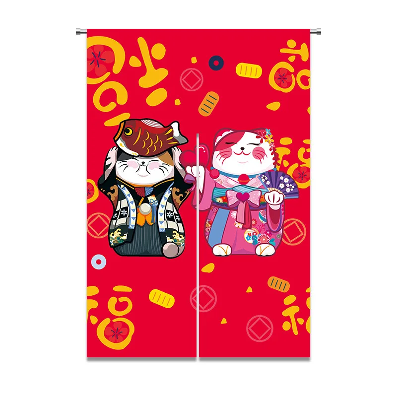 Японская дверная занавеска Lucky Cat украшение для суши ресторана Noren подвесная