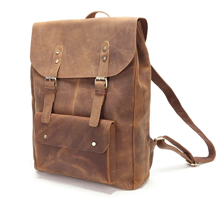Мужской рюкзак Crossten из коровьей кожи crazy-horse из кожи для ноутбука, сумка-тоут, сумка для путешествий, натуральная кожа, школьный ранец