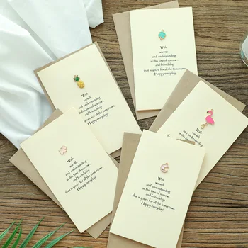 

20pc/lot Top grade Retro metal ornament gifts greeting cards / business gifts wish holiday cards / with kraft paper envelopes