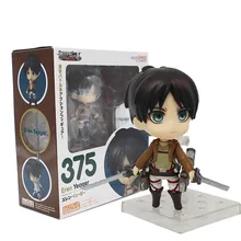 Аниме Симпатичные Nendoroid атака на Титанов Эрен Jaeger #375 ПВХ фигурку Коллекционная модель игрушки куклы 10 см
