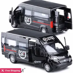 Высокая моделирования 1:32 Ford TRANSIT Vans сплава модели автомобиля металлические Diecasts игрушечных автомобилей с задерживаете мигающий