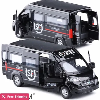 

High Simulation 1:32 Ford TRANSIT Vans Alloy Car Model Metal Diecasts Toy Vehicles With Pull Back Flashing Musical Free Shipping