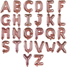 16 pouces or Rose Alphabet lettre feuille ballons joyeux anniversaire fête de mariage décorations numéro ballons argent bleu Rose balle
