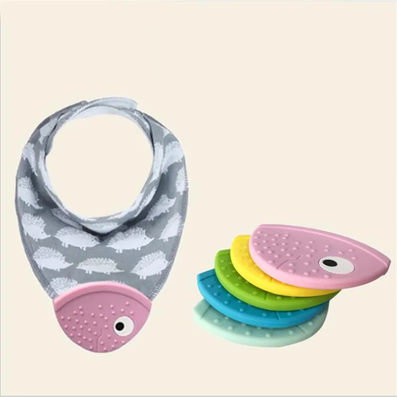 1pc Baby Teether Bib Creative Fish Mouth Teether Baby Triangle Bib