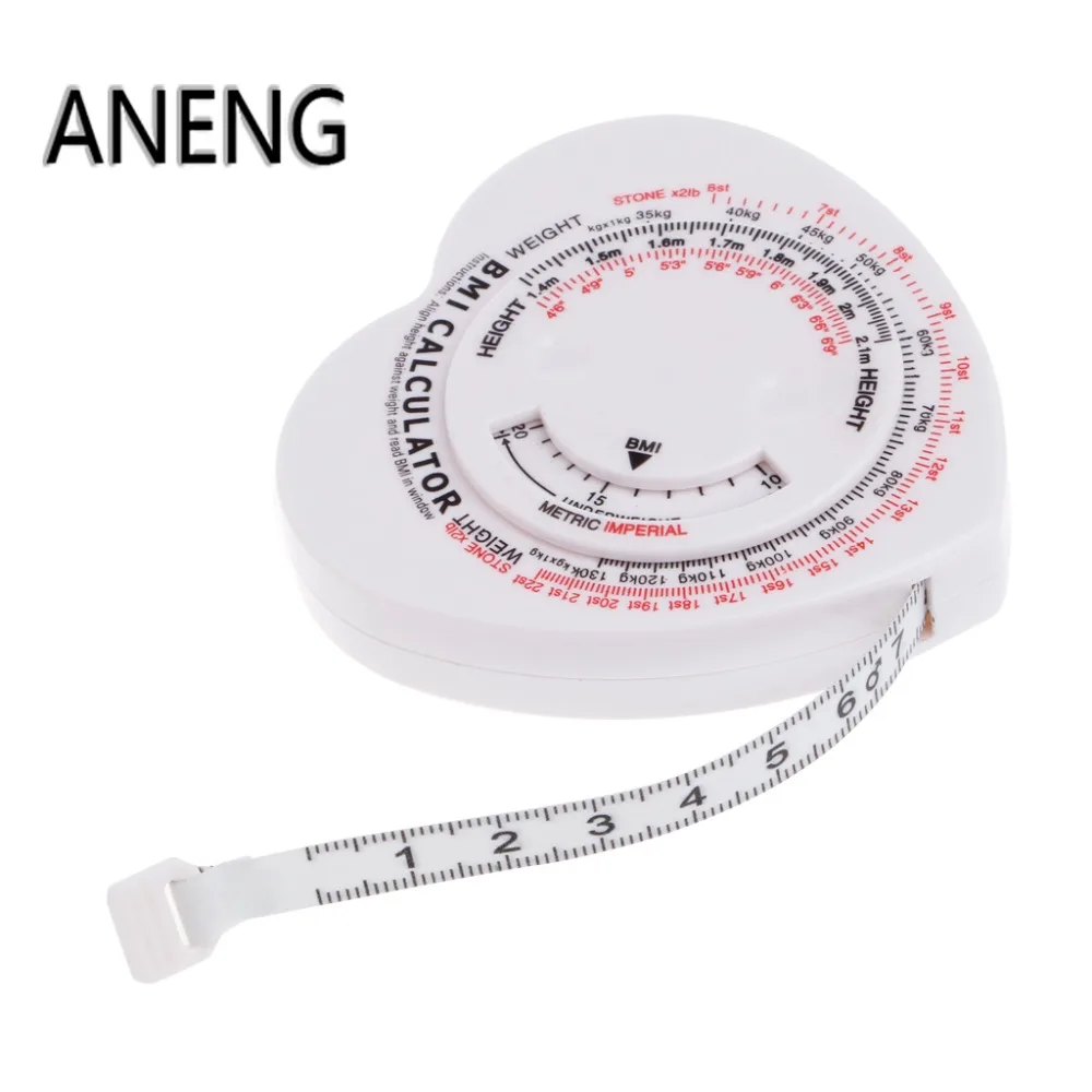 

ANENG Heart BMI Body Mass Index Tape Measure Calculator Body Muscle Diet Weight Loss
