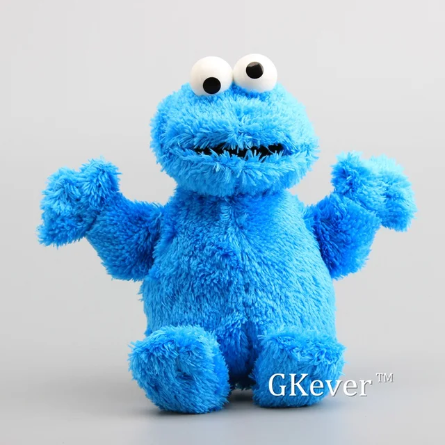 High Quality Sesame Street Elmo Cookie Monster with Plastic Eyes Soft Plush Toy Cartoon Fluffy Stuffed Dolls 9"23 CM Kids Gift 2
