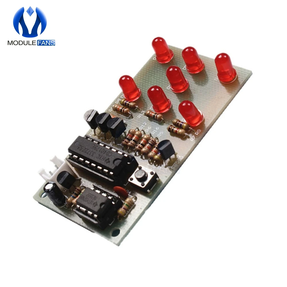 Электронные кубики NE555 светодиодный модуль CD4017 DIY Kit 5 мм красный 4 в ICSK057A