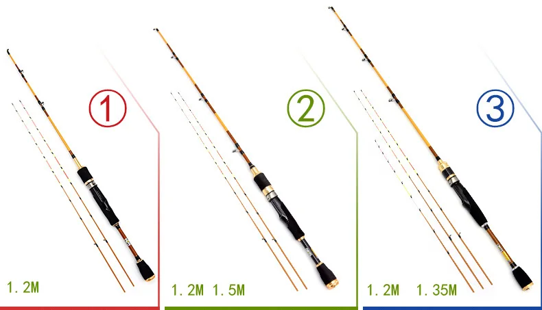 Две длины одной удочки 1,2 м 1,5 м полутитановый сплав 0,4 мм слегка переносные спиннинговые мягкие удочки для ловли карпа