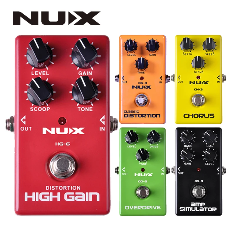 Педаль с эффектами NUX CH3 DS3 AS4 HG6 OD3 классический симулятор Overdrive AMP педали высоким