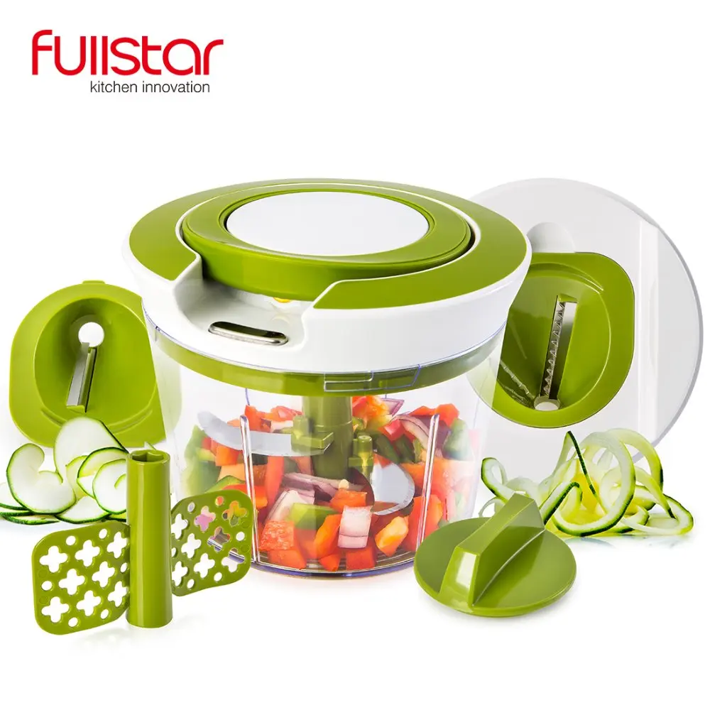 Quick Pull String Food Chopper Spiral Slicer Powerful Manual Hand Held Chooper/Mixer/Blender for ki