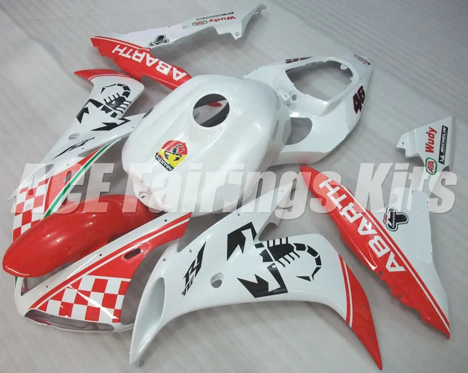 

New Injection mold Fairing kit fit for YAMAHA YZFR1 04 05 06 YZF R1 2004 2005 2006 YZF1000 ABS Fairings set nice white red
