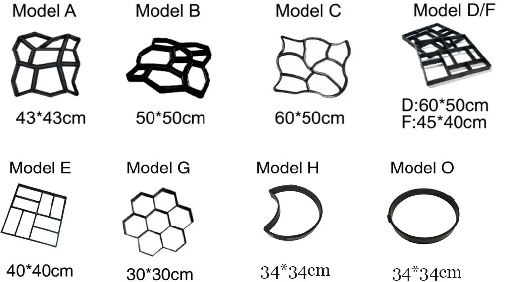 DIY Пластиковые траектории производитель плесень вручную мощения цемента кирпич камень дорога бетонные формы тротуар для сада дома