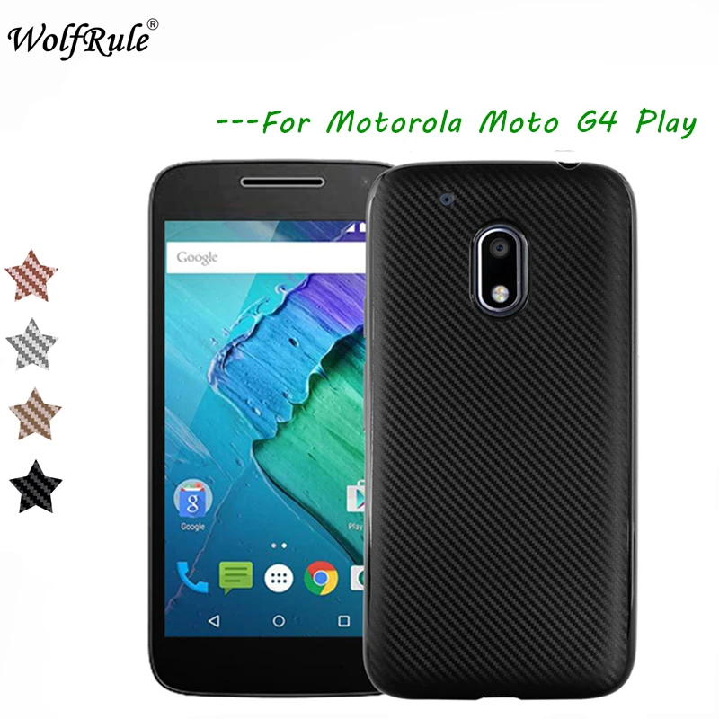 Чехол WolfRule для Moto G4 Play роскошный Полностью Защитный чехол из углеродного волокна