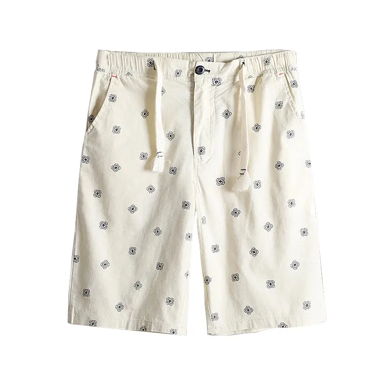 Европейский размер хлопок; Лен; с вышивкой дышащие повседневные мужские шорты эластичный пояс пляж