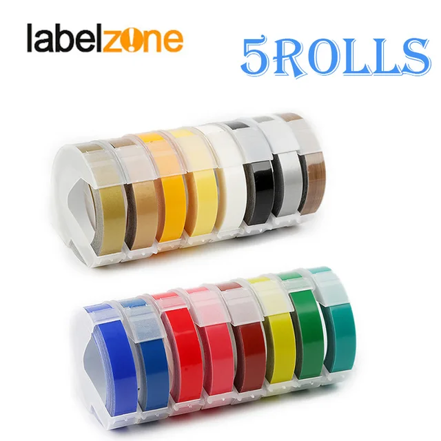 Best Price Multicolor 5Rolls 3D 9mm PVC Embossing Label Tape Compatible Dymo 1610 12965 Manual Label printer for Motex E101 Label Makers Best Price Multicolor 5Rolls 3D 9mm PVC Embossing Label Tape Compatible Dymo 1610 12965 Manual Label printer for Motex E101 Label Makers
