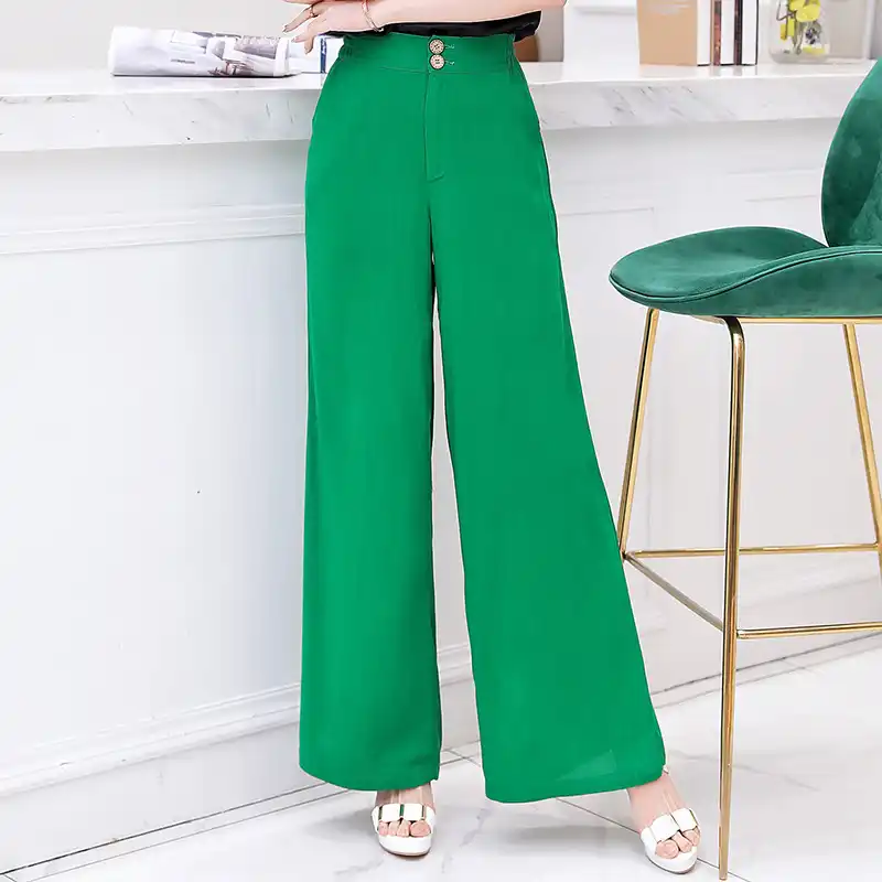 Women Linen Wide Leg Pants Loose Blue Maxi Pants Plus Size Long Pants Black Ladies Trousers Summer Boho High Waist Pants