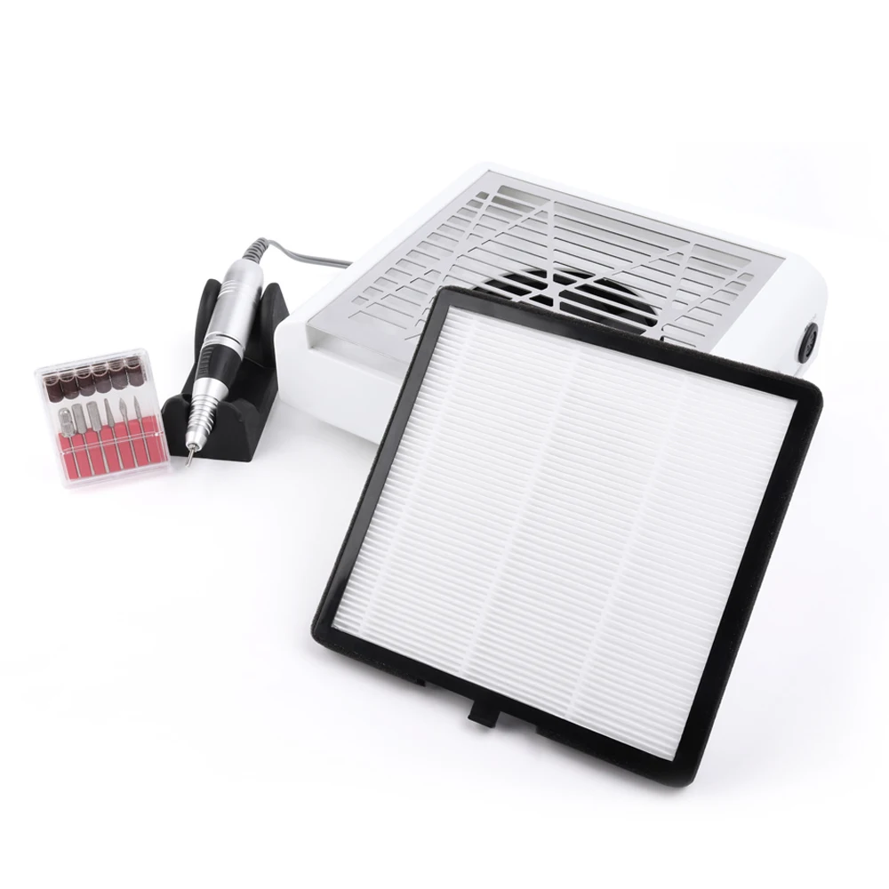 

45000RPM Electric Nail Drill 40W Nail Dust Collector Cleaner Handpiece Manicure Machine File Kit Nail Tools with Nail Drill Bits