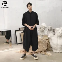 FOLOBE, мужской комбинезон, свободные штаны-шаровары, комбинезоны, Рабочие комбинезоны, хип-хоп модные брюки, мужской комбинезон, комбинезон с коротким рукавом