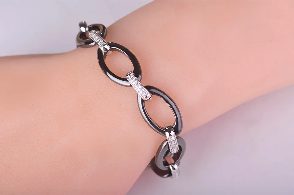 MECHOSEN керамические браслеты для женщин медь Pulsera AAA циркон полный кристалл браслет Homme рождественские аксессуары с подарочной коробкой